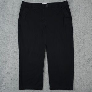 Ann Taylor LOFT Pants Women 10 Black Ann Straight Leg Cropped Capri Twill Casual